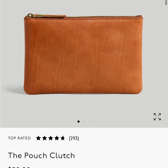 NEW Madewell The Leather Pouch Clutch in English Saddle - Picture 4 of 4